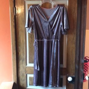 Silence + Noise lavender Purple Velvet Dress